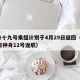 神舟十九号乘组计划于4月29日返回（9月17日神舟12号返航）