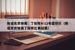 斯诺克世锦赛：丁俊晖4-12布雷切尔（斯诺克世锦赛丁俊晖比赛结果）